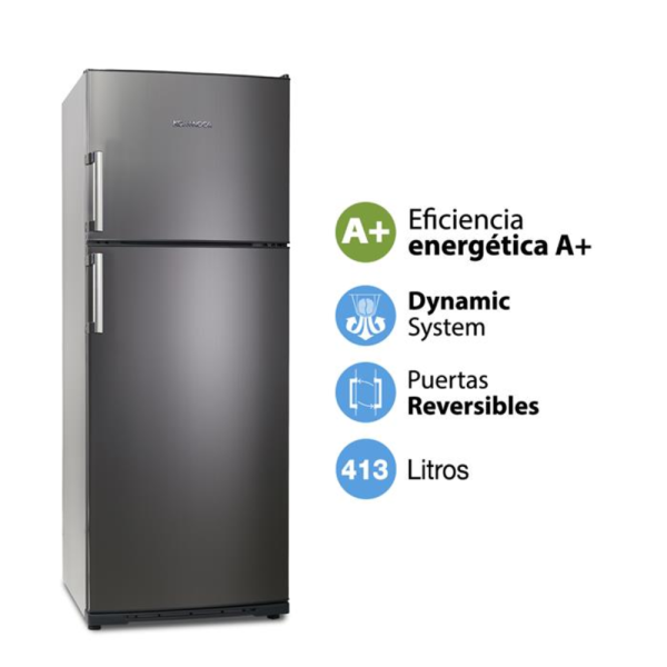 HELADERA KOHINOOR C/FREEZER 413L KHDB 43/7 NEGRA