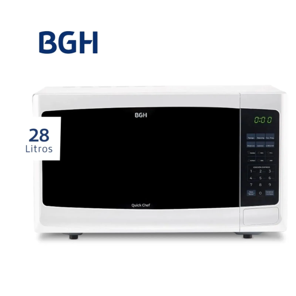 MICROONDAS BGH 28L DIGITAL GRILL B228DB9 BLANCO