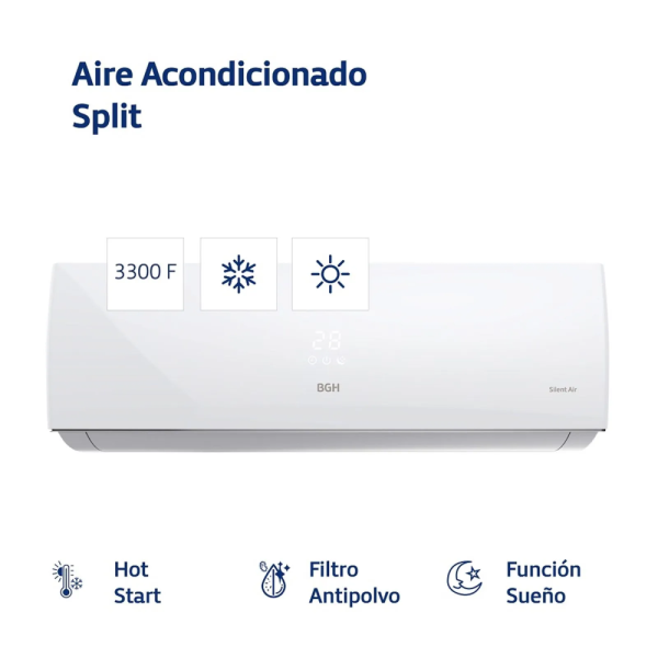 Aire Acondicionado Split Frío/Calor BGH 3000F 3300W BS35WCAU