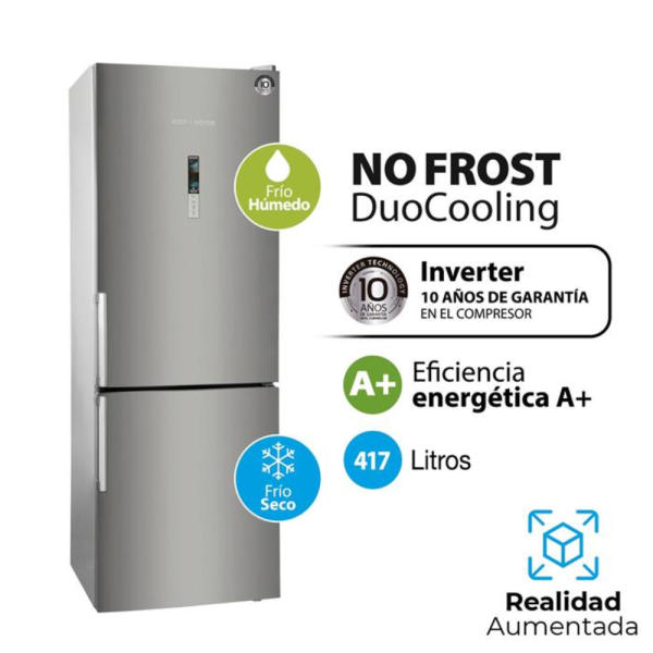 HELADERA KOHINOOR C/F ABAJO NO FROST INV 417L