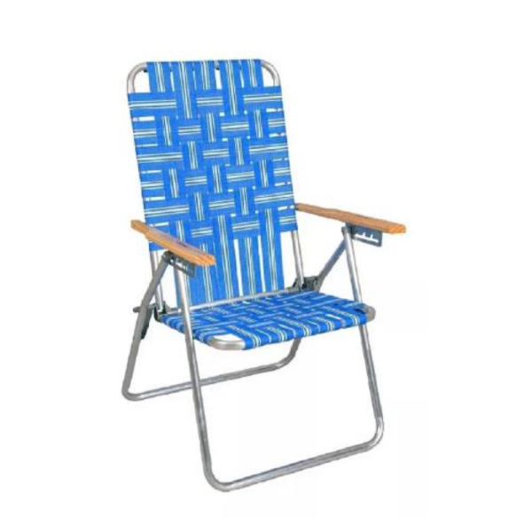 REPOSERA PLEGABLE 5P C/CINTAS ALUM 80001 AZUL BLANCO