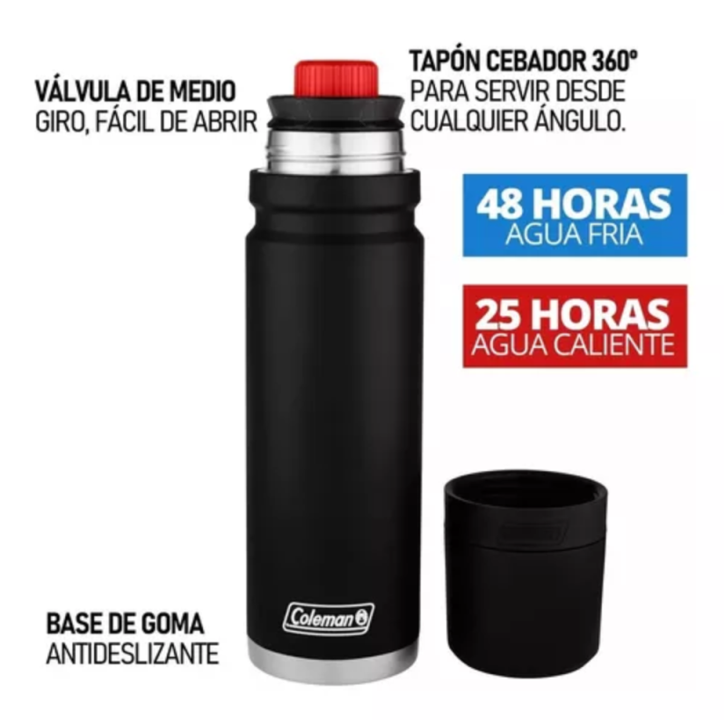 TERMO COLEMAN MATERO 700ML NEGRO