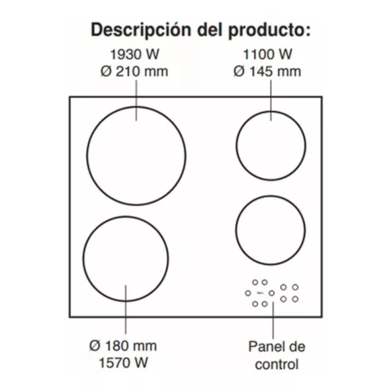 ANAFE WHIRLPOOL VITROCERAMICO 4H AKT8090L