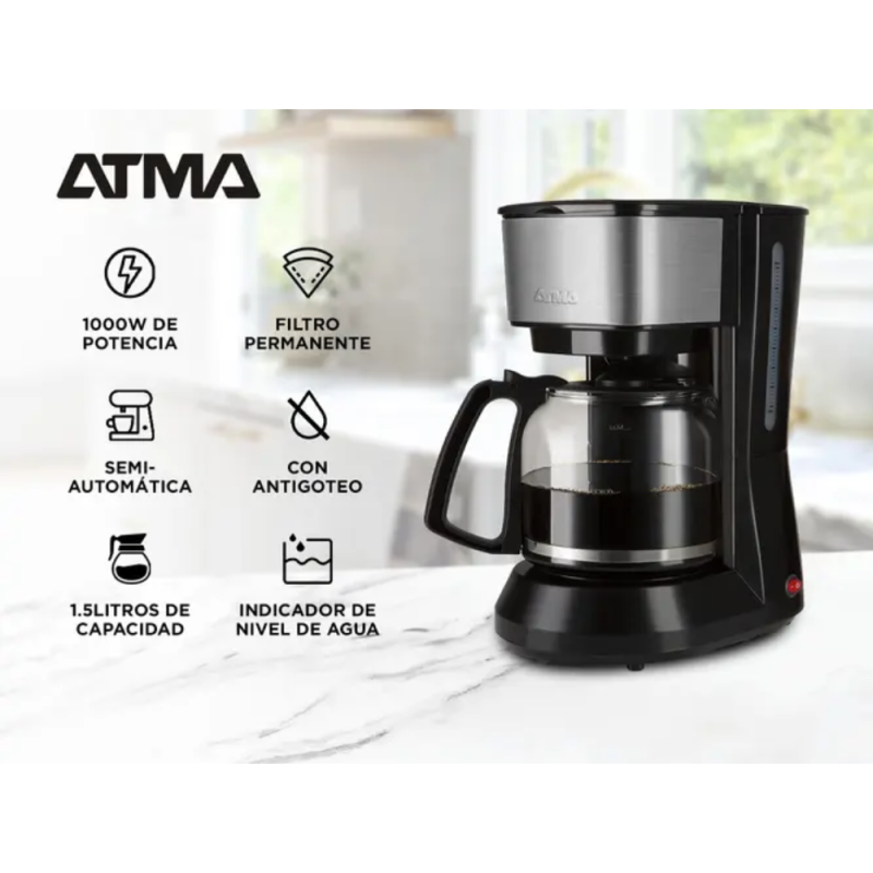 CAFETERA ATMA PRO FILTRO CA221BP ACERO