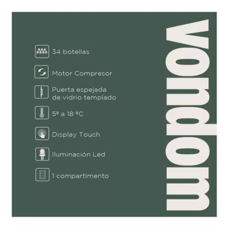 CAVA VONDOM C/MOTOR SIMPLE TEMP. 34 BOT. C34NEGRA