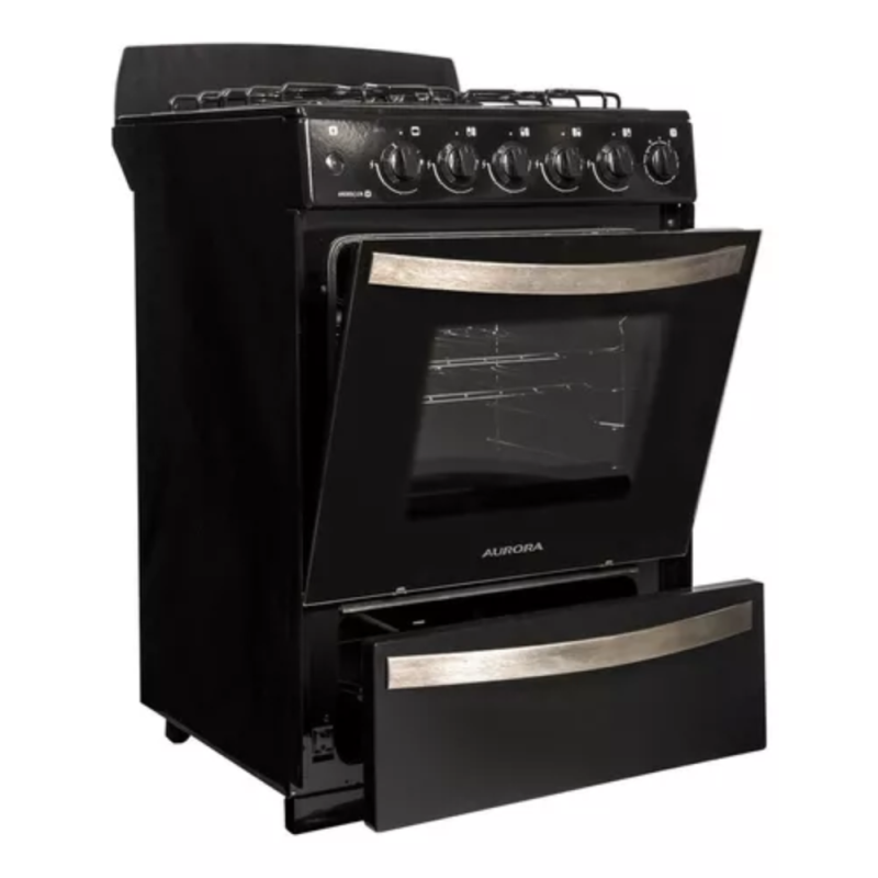 COCINA AURORA ARGENTA LEN 4 NEGRA