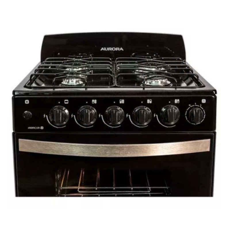 COCINA AURORA ARGENTA LEN 4 NEGRA