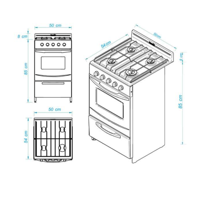 COCINA ESCORIAL CANDOR S2 GL BLANCA