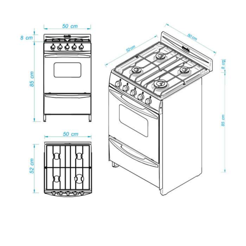 COCINA ESCORIAL PALACE CRISTAL LX S2 GN BL/NEG