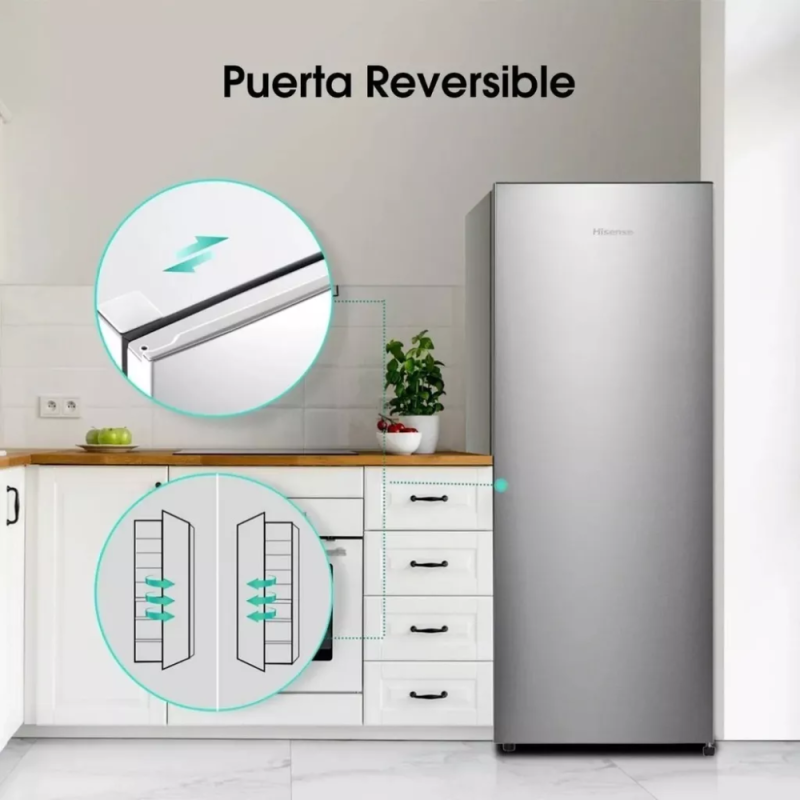 FREEZER HISENSE VERTICAL 166L RS-20DCS PLATA