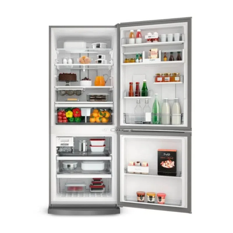 HELADERA WHIRLPOOL EVOX 443L FREEZER ABAJO WRE57K2 ACERO