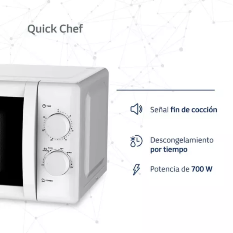 MICROONDAS BGH 20L ROTATIVO B120M20 BLANCO