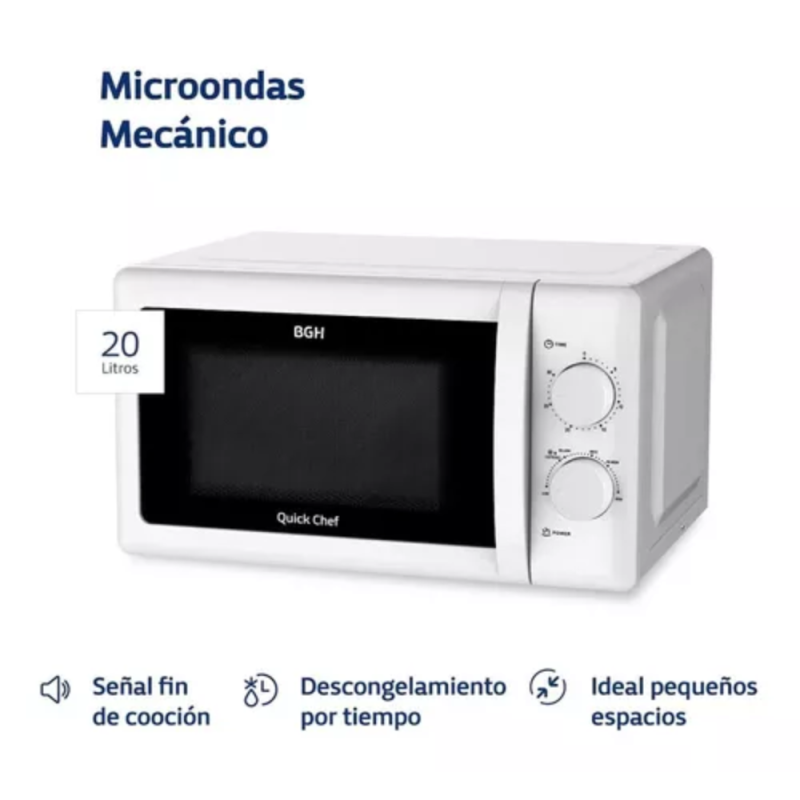 MICROONDAS BGH 20L ROTATIVO B120M20 BLANCO
