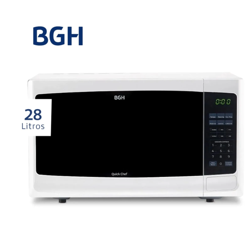 MICROONDAS BGH 28L DIGITAL GRILL B228DB9 BLANCO