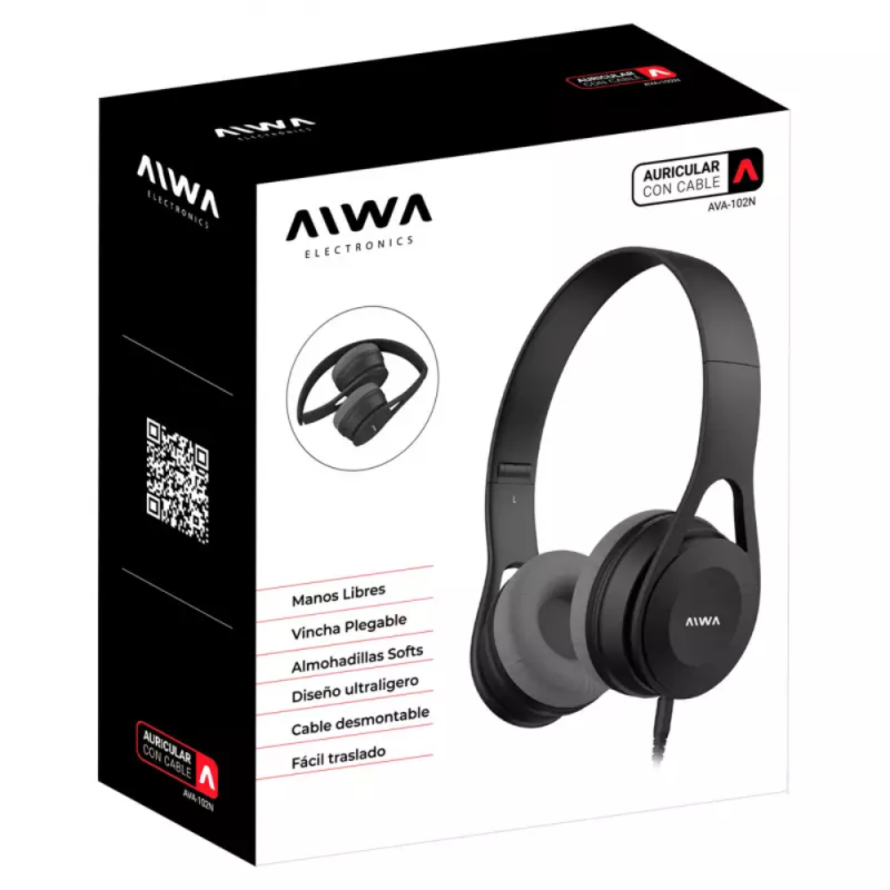 AURICULAR AIWA CON CABLE AVA-102N NEGRO