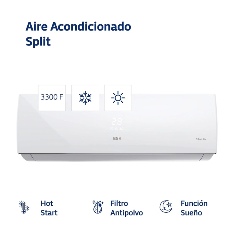 Aire Acondicionado Split Frío/Calor BGH 3000F 3300W BS35WCAU