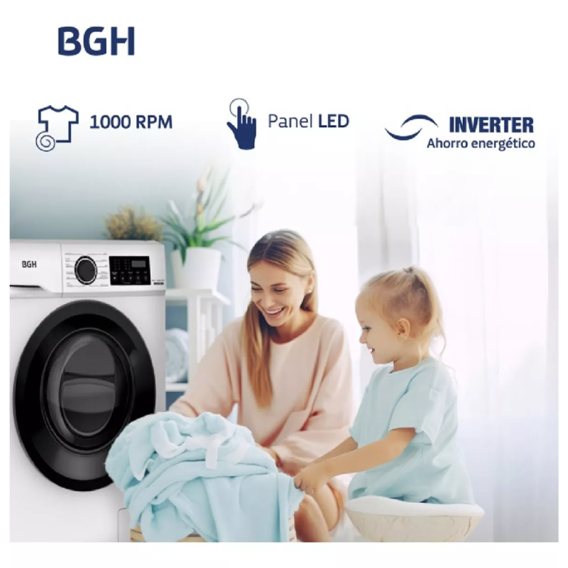 LAVARROPAS BGH INVERTER 6KG BWFI06W24AR BLANCO