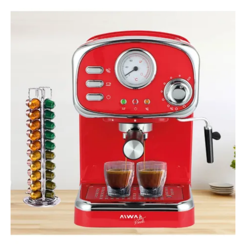 CAFETERA AIWA EXPRESSO CON ESPUMADOR P/CAPSUÑAS AWK-CE200R