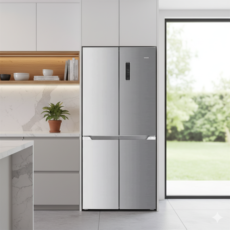 HELADERA VONDOM FRENCH DOOR INVERTER ACERO INOX 503LTS FD503