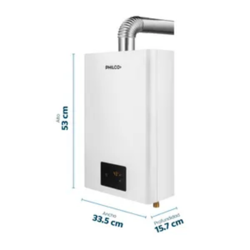 CALEFON PHILCO 14L BLANCO TIRO REFORAZADO