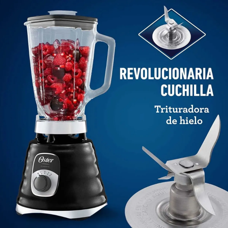 LICUADORA OSTER CLASICA 700W JARRA VIDRIO BLST4655B NEGRA
