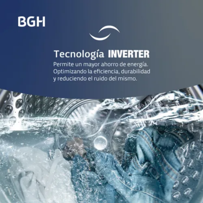 LAVARROPAS BGH INVERTER 8KG BWFI08S24AR PLATA