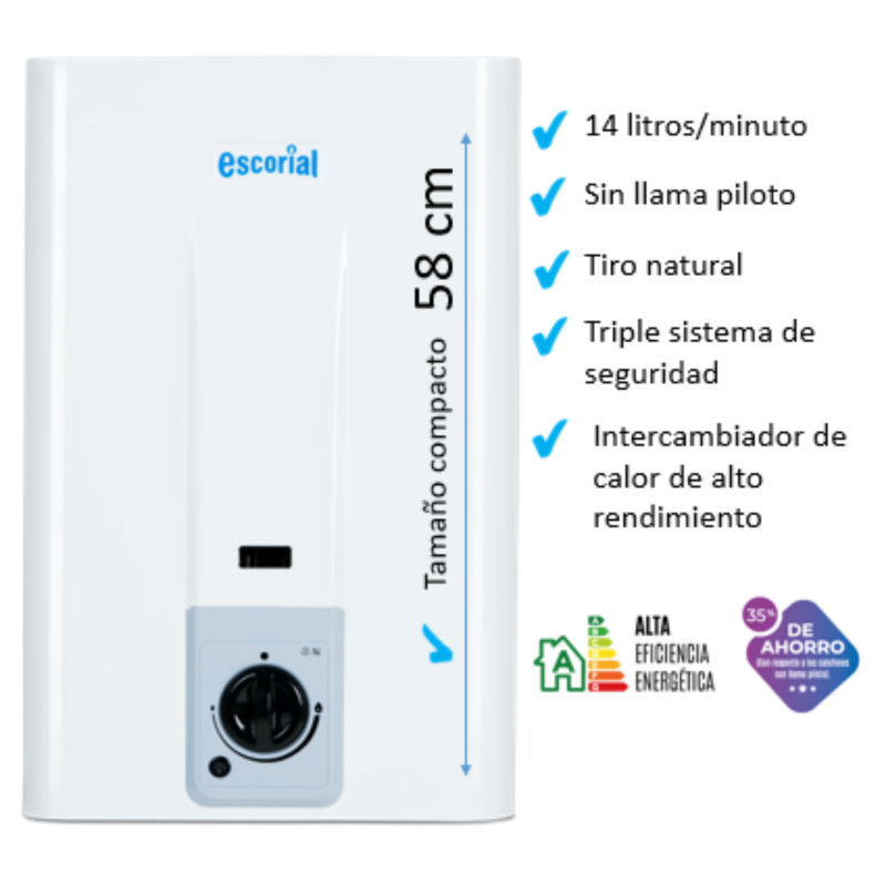 CALEFON ESCORIAL CE-14LBN GN