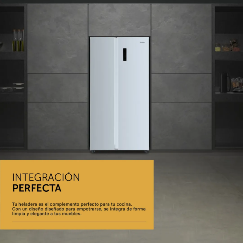 HELADERA VONDOM INVERTER 631 LTS SBS631 ACERO INOX