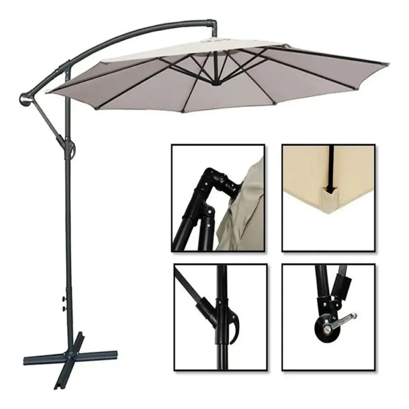 SOMBRILLA  BIG GARDEN 3MTS C/BRAZO HYG1830