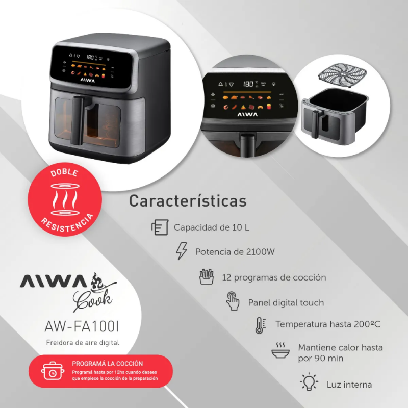 FREIDORA DE AIRE AIWA 10L AW-FA100I