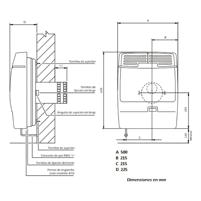 CALEFACTOR VOLCAN TB 3800 43716VM C/ACCESORIOS