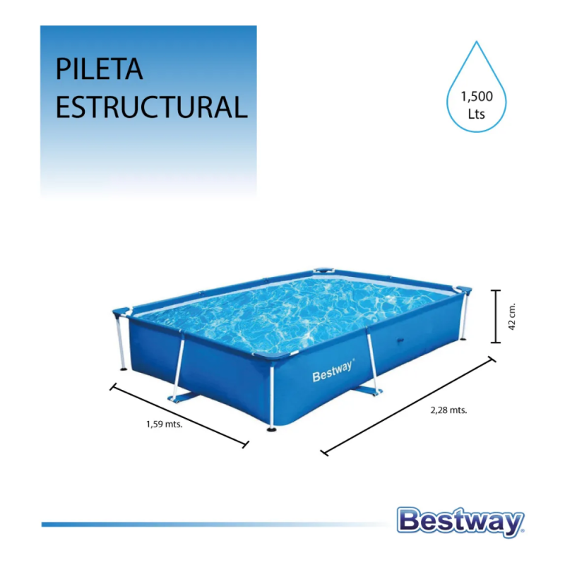 PILETA STEEL PRO 228CMx159CM 10471