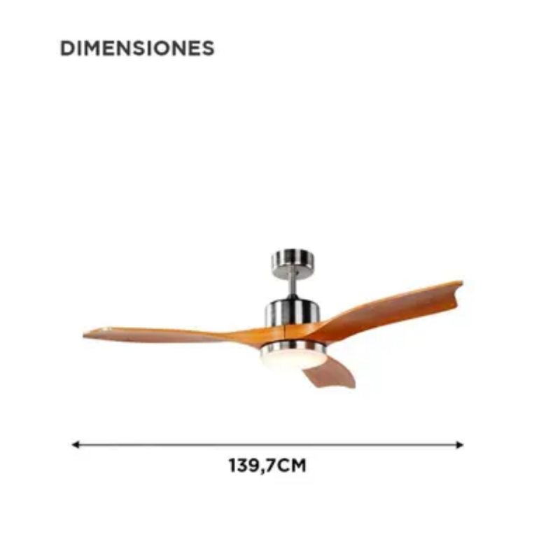 VENTILADOR LILIANA DE TECHO 1.37M 60W DIG LUZ VTHM601