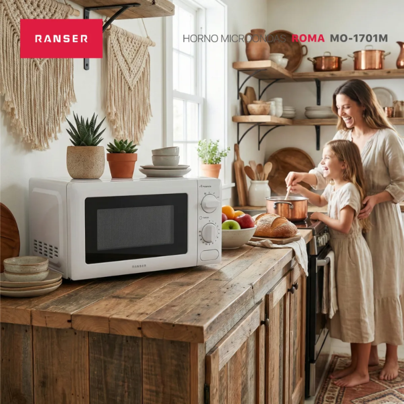 MICROONDAS RANSER 20L ROMA MO-1701M BLANCO MECANICO