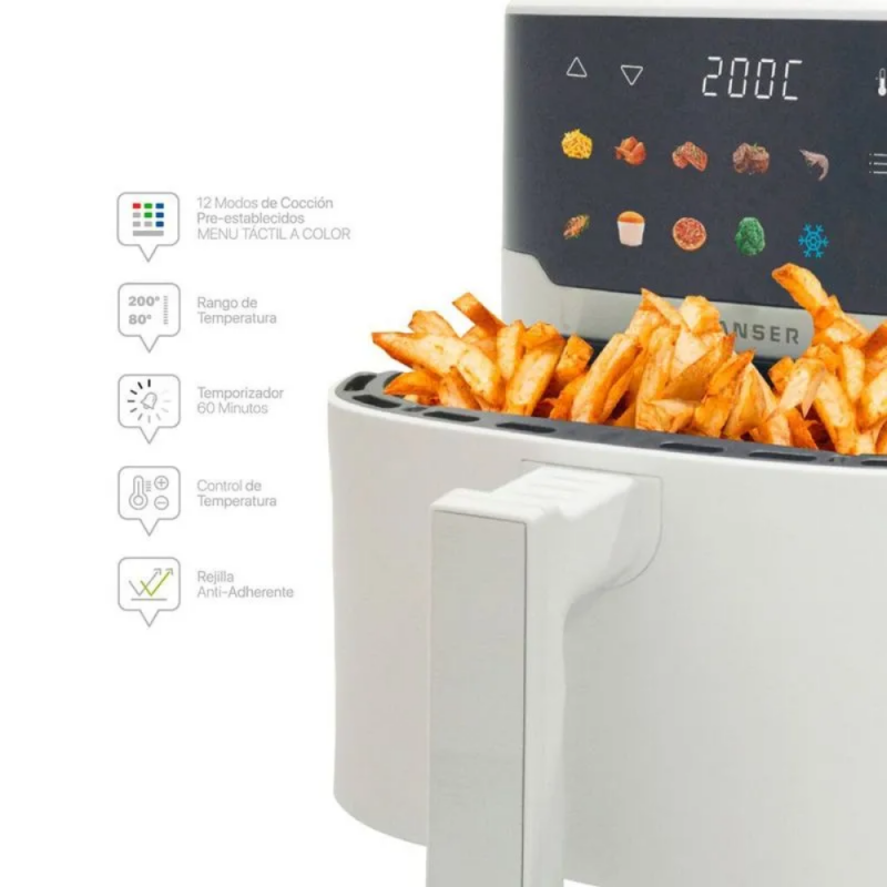FREIDORA DE AIRE RANSER DIGITAL RAVELLO AF-8675W 7L BLANCA