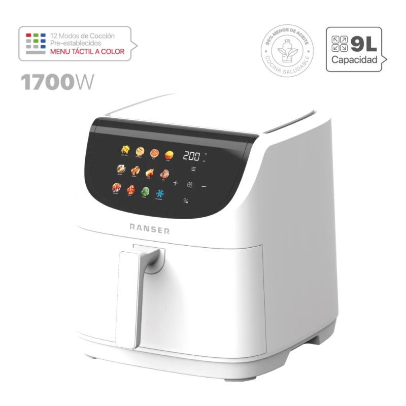 FREIDORA DE AIRE RANSER DIGITAL CAPRI AF-8850 9L BLANCA