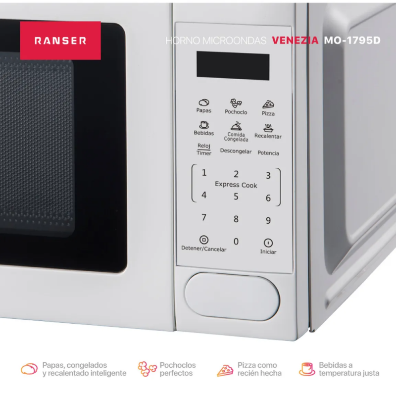 MICROONDAS RANSER 20L VENEZIA MO-1795D DIGITAL BLANCO