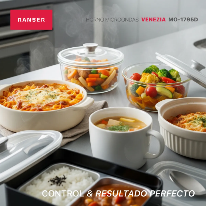MICROONDAS RANSER 20L VENEZIA MO-1795D DIGITAL BLANCO