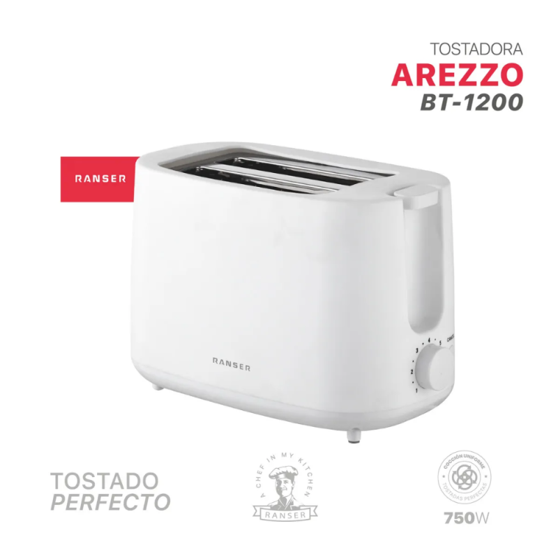 TOSTADORA RANSER ARREZO BT-1200 BLANCA