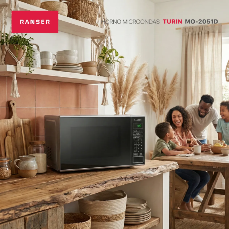 MICROONDAS RANSER 20L 700w TURIN MO-2051D DIGITAL NEGRO