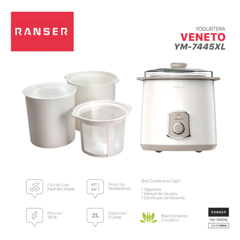 YOGURTERA RANSER VENETO YM-7445XL BLANCA