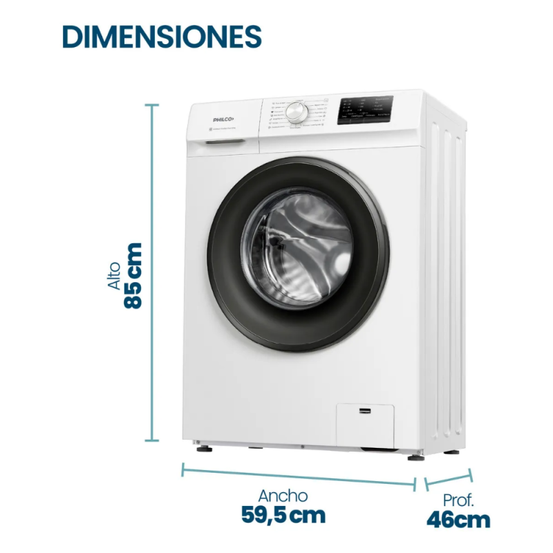 LAVARROPAS PHILCO 6.5KG  800RPM PHLF6510B2 BLANCO